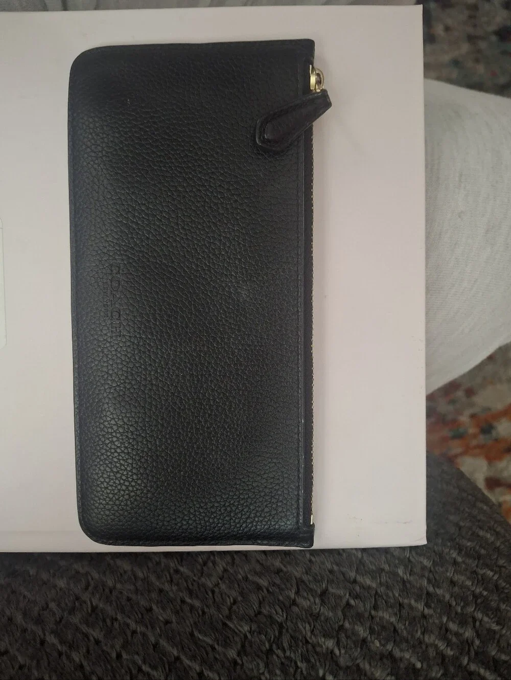 Coach Black Leather Zip Wallet